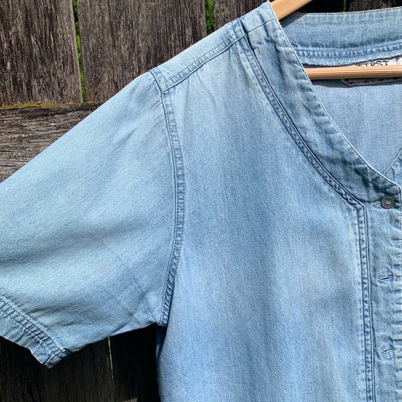 Vintage Faded Denim Jersey Cut Top - Picture 6 of 8